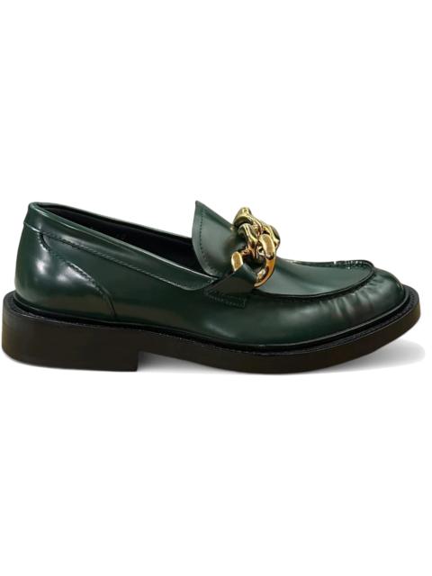 Versace Chain Leather Loafers Green