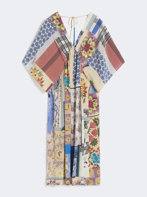 Printed silk crêpe de Chine midi dress - MULTICOLOUR