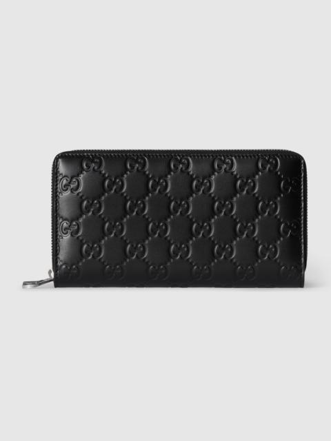 GG Emblem zip around wallet