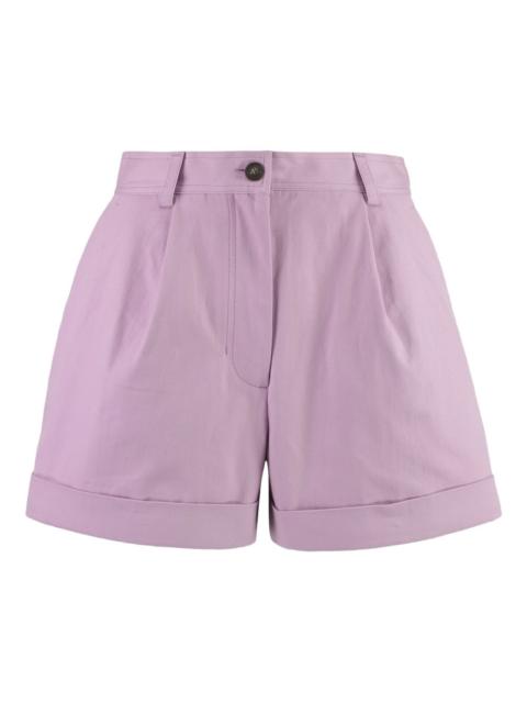 pleat-front shorts