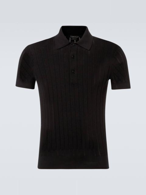 Cotton and silk polo shirt