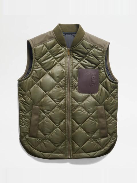 QUILTED GILET - GREEN