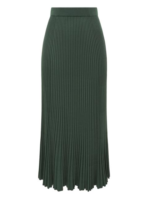 PLEATED RIB MIDI SKIRT