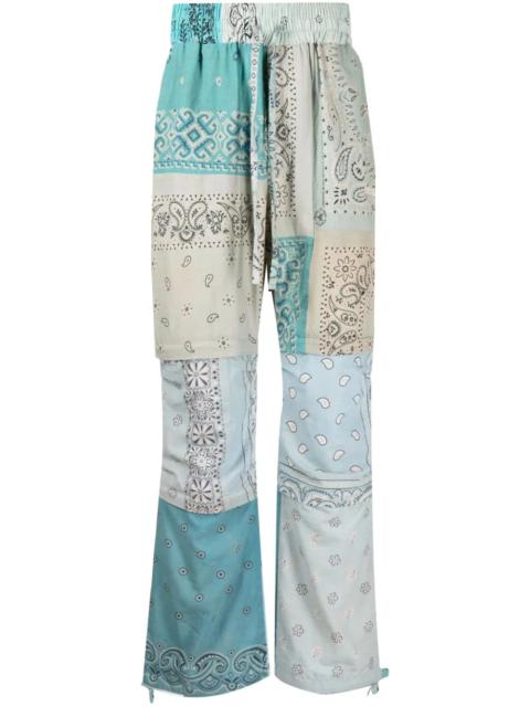 bandana-print straight trousers