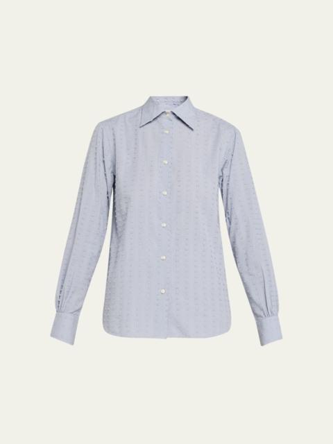 Ella Long-Sleeve Textured Japanese Cotton Shirt