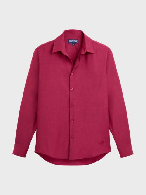 Men Wool Shirt Solid