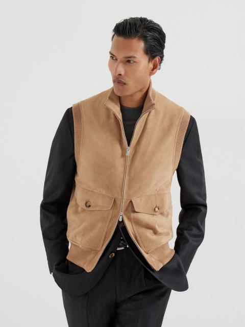 Suede vest with Thermore® padding