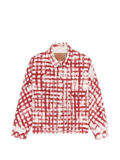 picnic plaid trucker jacket