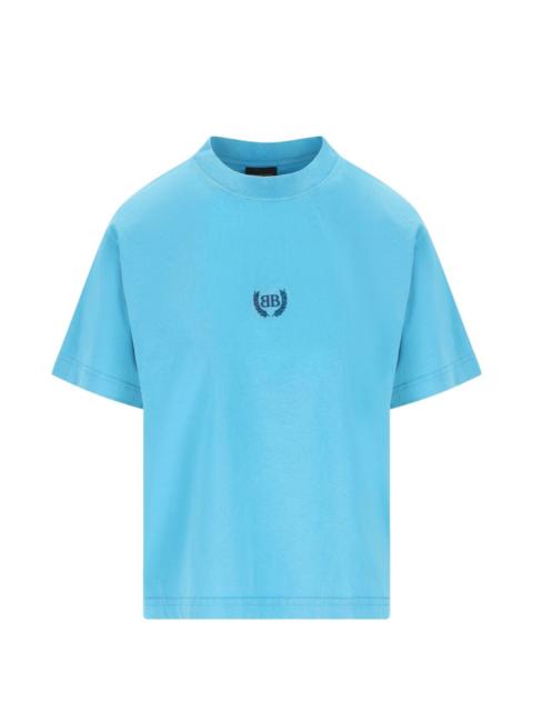 short-sleeve logo-embroidery T-shirt