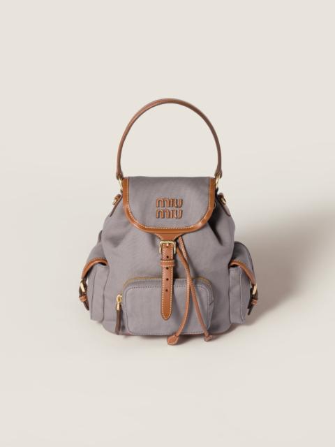 Canvas and leather backpack