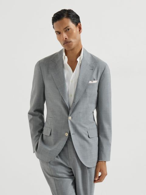 Virgin wool fresco deconstructed blazer with peak lapels