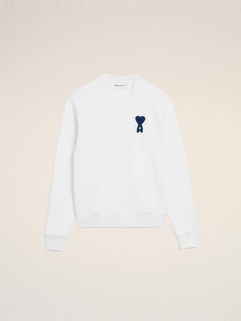 WHITE COTTON KNITTED AMI DE COEUR SWEATSHIRT