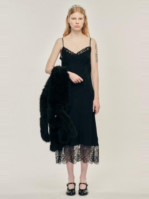 Deep Lace Trim Slip Dress