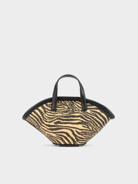 Mini Mercado Tote In Black/Natural Zebra