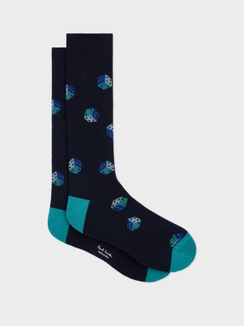 Navy 'Dice' Socks