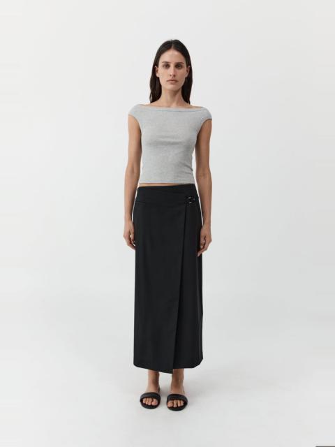 Tailored Wrap Skirt - Black