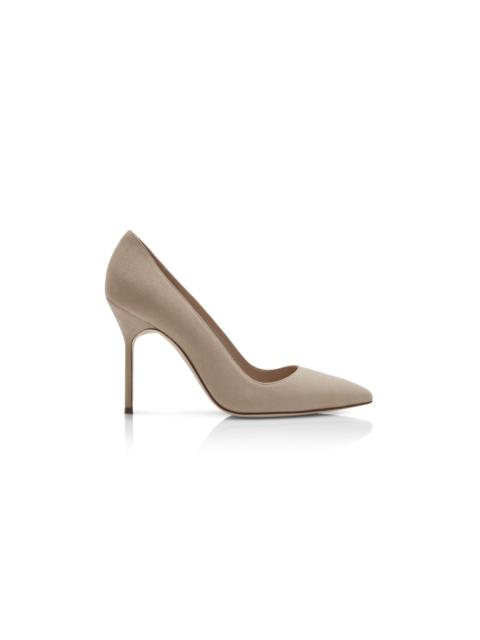 Dark Cream Suede Pointed Toe Pumps