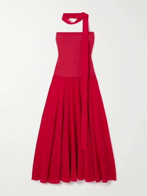Illi Strapless Crepe And Silk-satin Maxi Dress And Tie