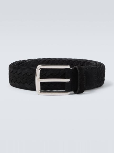 Braided suede belt