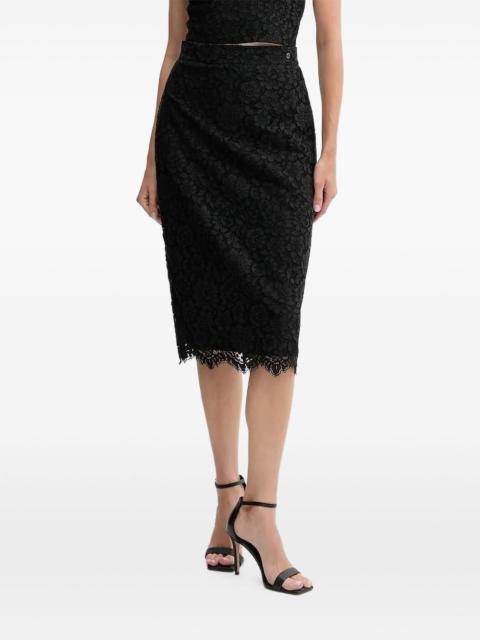 lace-floral midi skirt