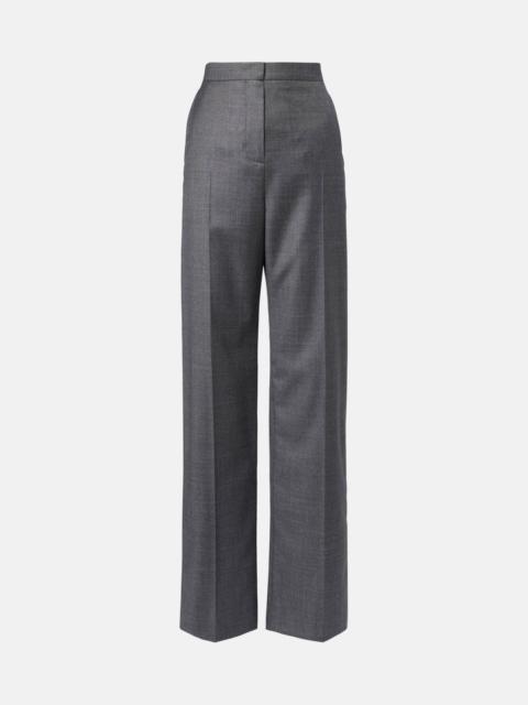 High-rise wool straight pants