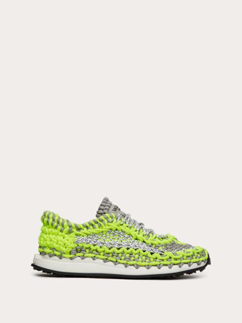 VALENTINO GARAVANI CROCHET SNEAKER IN FABRIC