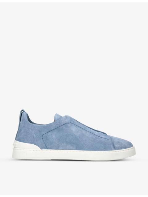 Triple Stitch suede low-top trainers