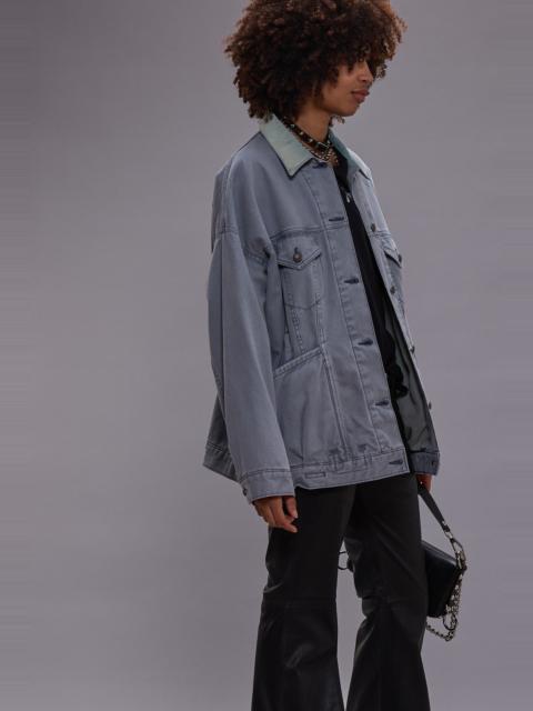 LACEY TRUCKER JACKET - FADED STEEL BLUE CANVAS