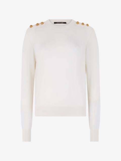 Sweater with gold buttons