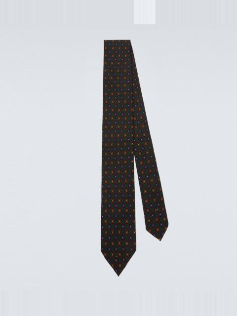 Floral silk jacquard tie