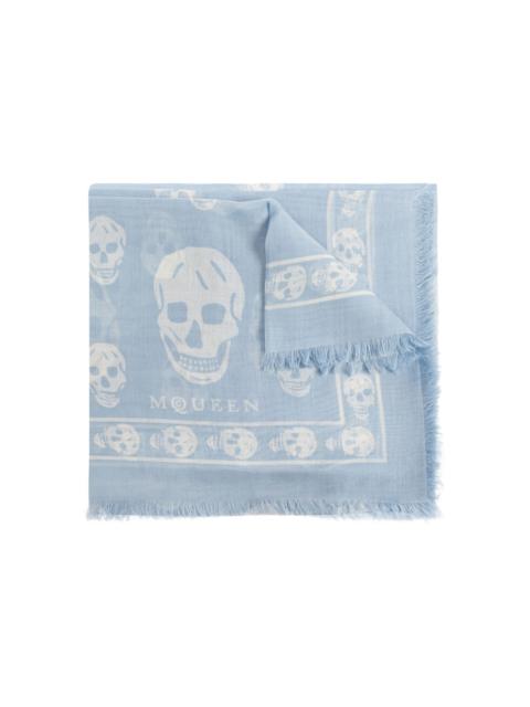 skull-print fringed scarf