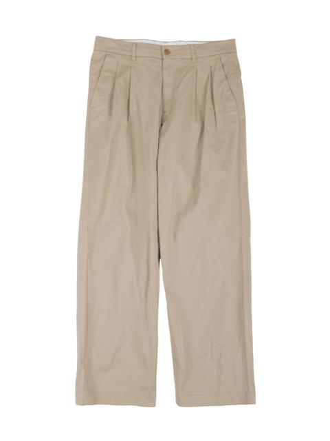 Hestur Relaxed Twill Pleated Trouser Light Khaki