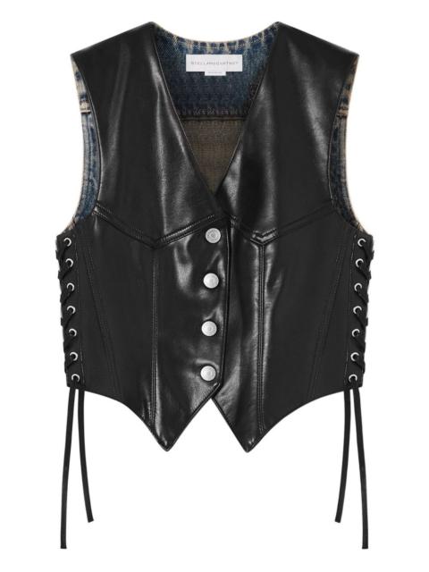 button lace-up gilet