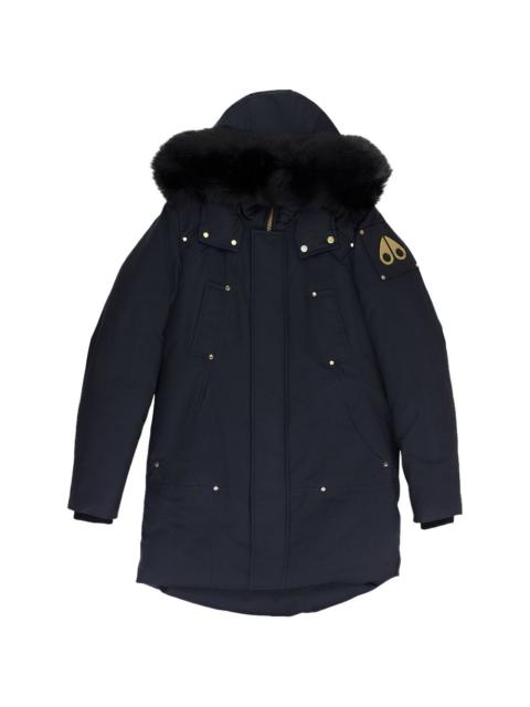 trimmed hooded parka