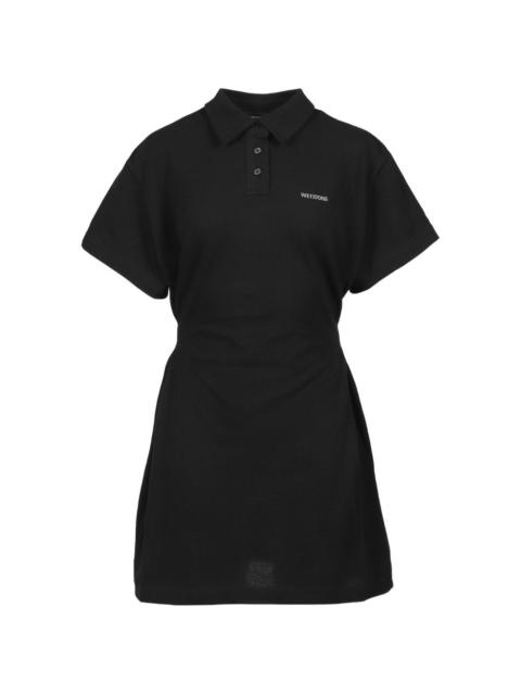 polo-collar mini dress