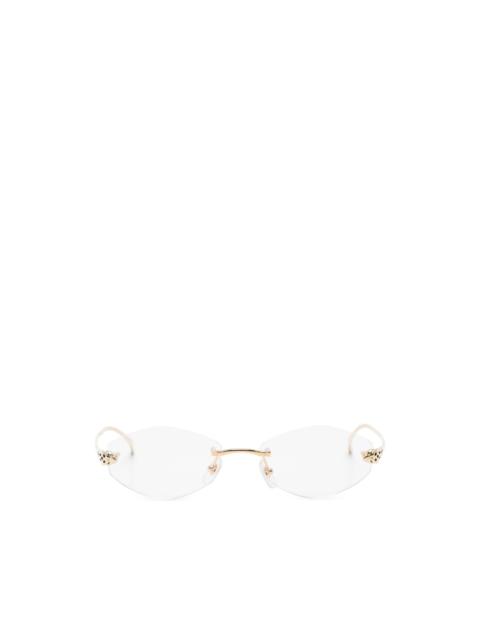 rimless-frame glasses