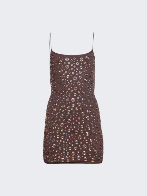 Stud Mini Dress Brown