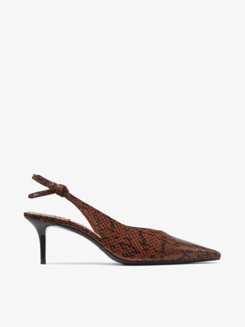 Camie Sling Back 60
Cognac Kigali Snake Printed Leather Slingbacks