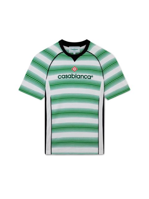 Gradient Stripe Panelled Football T-Shirt