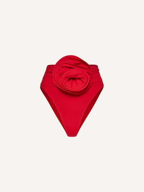Classic high waist flower swim bottom in red