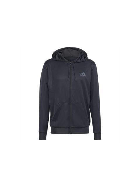 adidas Train Essentials Seasonal Full-Zip Hoodie Black