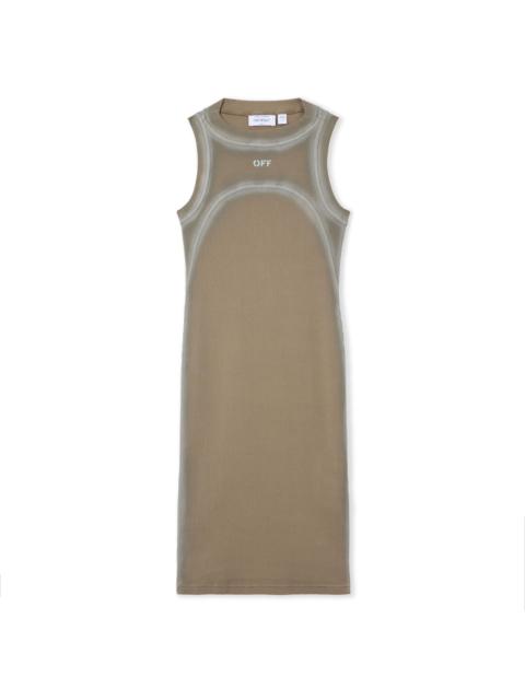 Spray Off Stamp Ribbed Round Dress