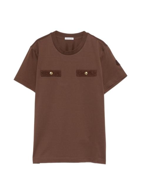 buttoned patch T-shirt