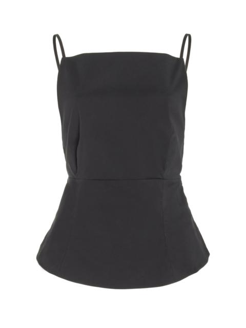 Exclusive Mer Sleeveless Organic Cotton-Blend Top black