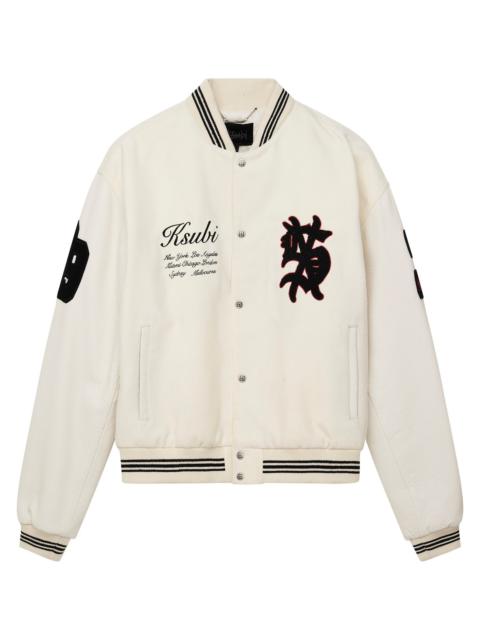 PLAYOFF VARSITY JACKET ECRU