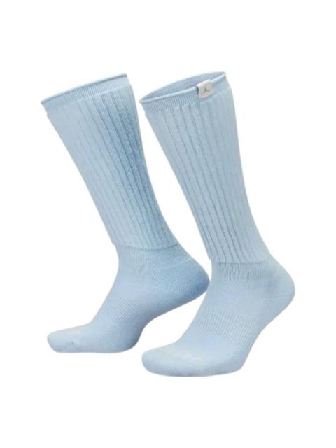 Air Jordan Solid Color Label Sports Running Socks Unisex One Pair Blue DA2568-438