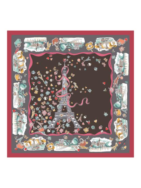 Equestrian Tower Silk scarf 50 Mocha - Silk