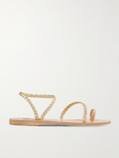 Eleftheria braided metallic leather sandals Gold
