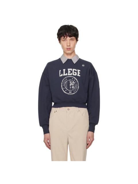 Navy 'LLEGE' Logo Hoodie