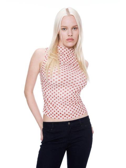 CAM TOP - WHITE POLKA DOT